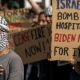 Hundreds of pro-Palestinians rally at Israeli Consulate, calling for end to invasion of Gaza