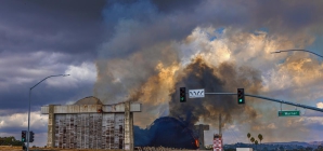 Tustin hangar fire flareup stalls abatement effort