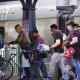 Commuters try public transit after fire closes 10 freeway